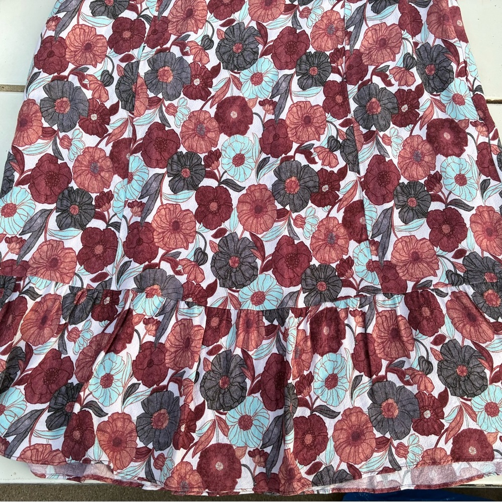 Wilfred Aritzia Size 6 Floral Midi Skirt Chariot A-Line Bottom Ruffle - Picture 7 of 10